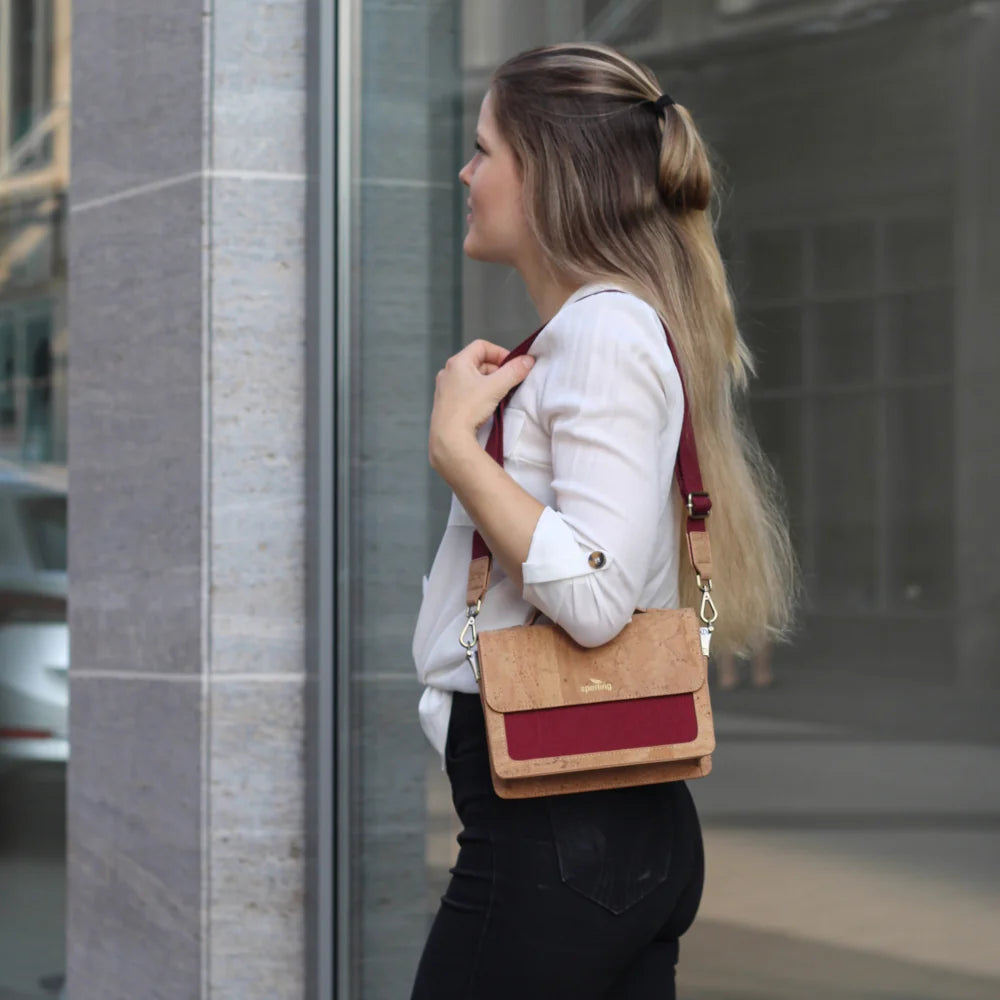 Handtasche Sperling Bonny *Bordeaux/Kork Hellbraun*