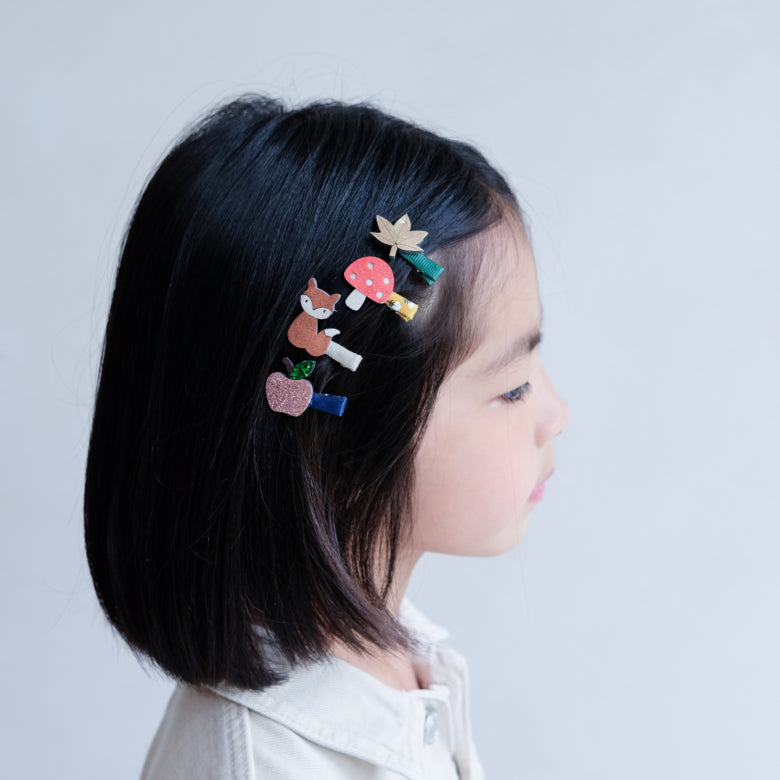 Haarclip Set -Pilz/Fuchs/Apfel-