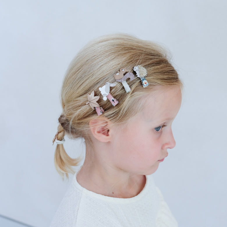 Haarclip Set -Eichhörnchen/Igel/Hase-