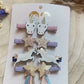 Haarclip Set -Einhhorn/Sterne rosa-